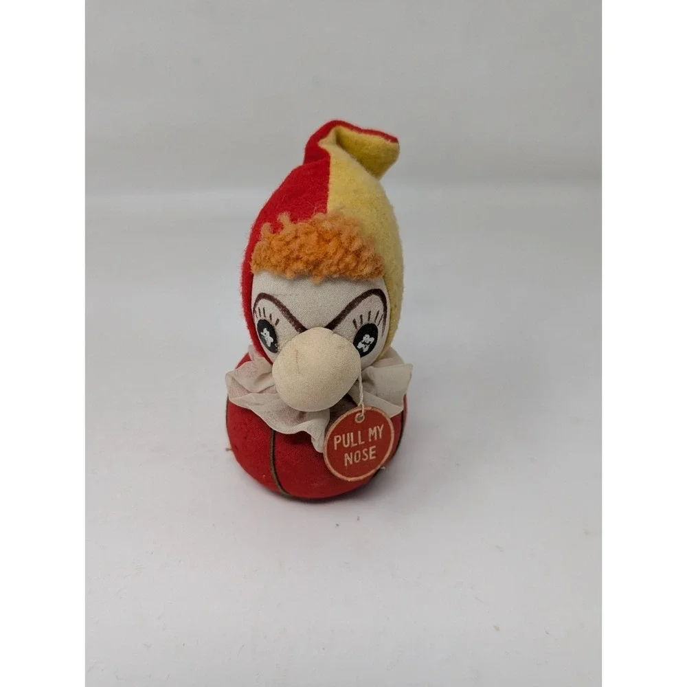 VTG Clown Girl Tape Measure Pin Cushion Doll Pull My Nose 23